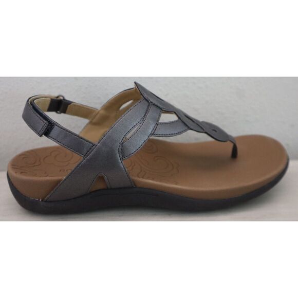 Rockport CCH18PT Women Sz 8M Pewter Ramona Cobb Hill Collection Flat Sandals SIB - Picture 7 of 11